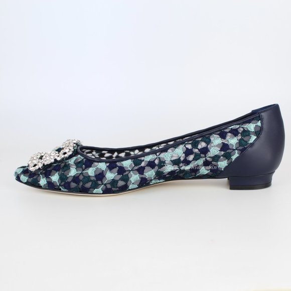 NEW MANOLO BLAHNIK Hangisi Lace Flats - Picture 6 of 16